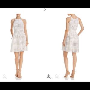 Eliza J Laser Cut White Nude Dress Size 12